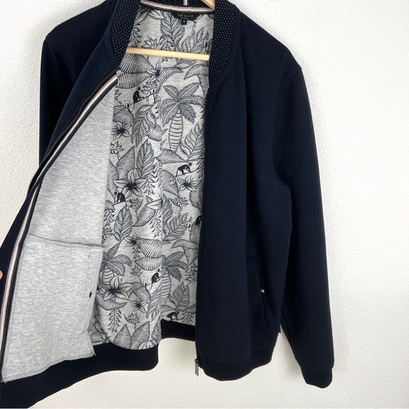 Ted Baker London Men’s Wolf Bonded Bomber Jersey Baseball Jacket - Picture 9 of 12